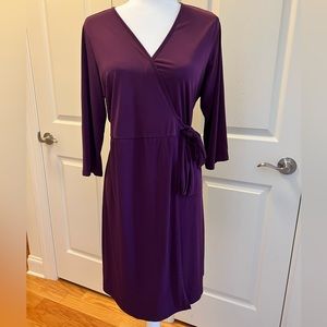 LulaRoe Piphany size XL eggplant wrap dress 3/4 length sleeves